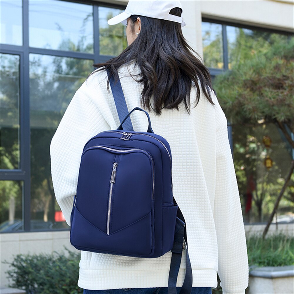 Double Zipper Ladies Anti Theft Backpack Oxford Cloth Women's Backpack Women Travel Bags Bolsos