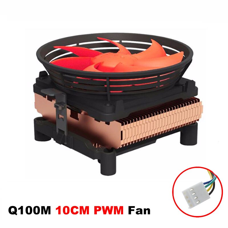 En-Labs Silent CPU Cooler w/ 100mm PWM 4pin Fan for Intel LGA775 /LGA1155 /LGA1156,AMD Socket 754 /939 /AM2 /AM2+ /AM3 /FM1 /FM2: Q100M -10CM Fan-PWM