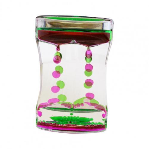 Anti stress Fidget Toy Two-color Oil Ladder Liquid Water Sensory Calming Motion Timer Antistress Relieve Anxiety Toy: Pink Green