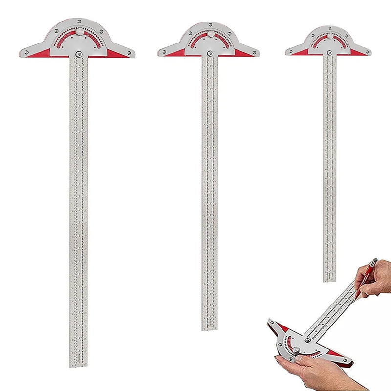 Woodworkers Edge Rule,Protractor Angle Finder,Two Arm Woodworking Ruler Angle Measure Tool, Baseboard Crafts