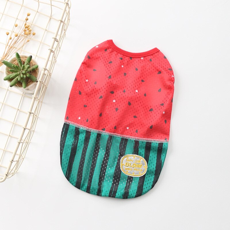 Ropa refrescante de verano para mascotas, chaleco para perro gordo al aire libre, camisa, ropa para perros Bulldog Francés, ropa de sandía para perros, chaleco refrescante
