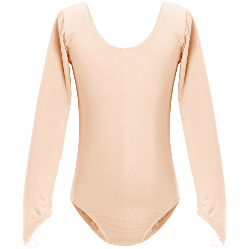 Nøgen ballet trikoter til piger børn dans bodysuit langærmet undertøj mælk silke trikoter teenager gymnastik trikoter