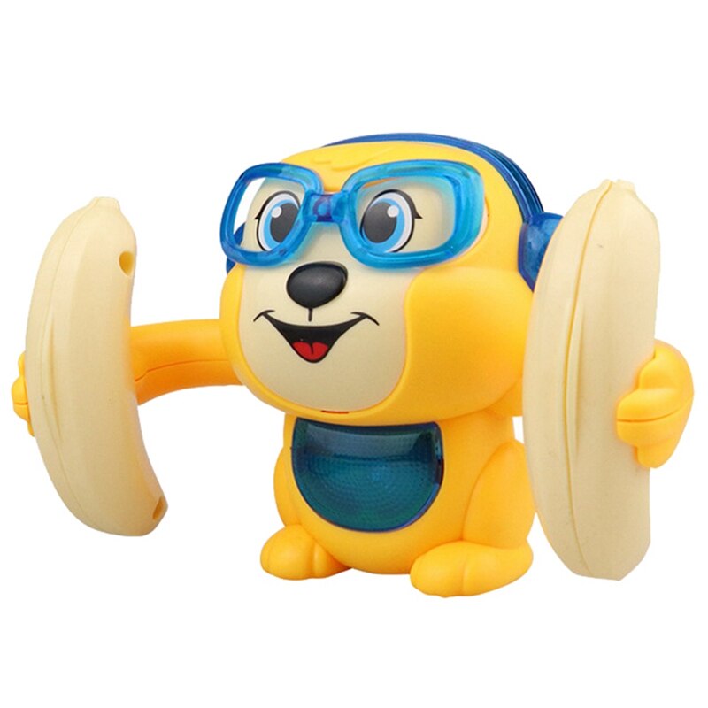 Newest Electric Flipping Monkey Light Music Children Animal Model Toy Voice Control Induction Cartoon Rolling Baby Toys: Yellow