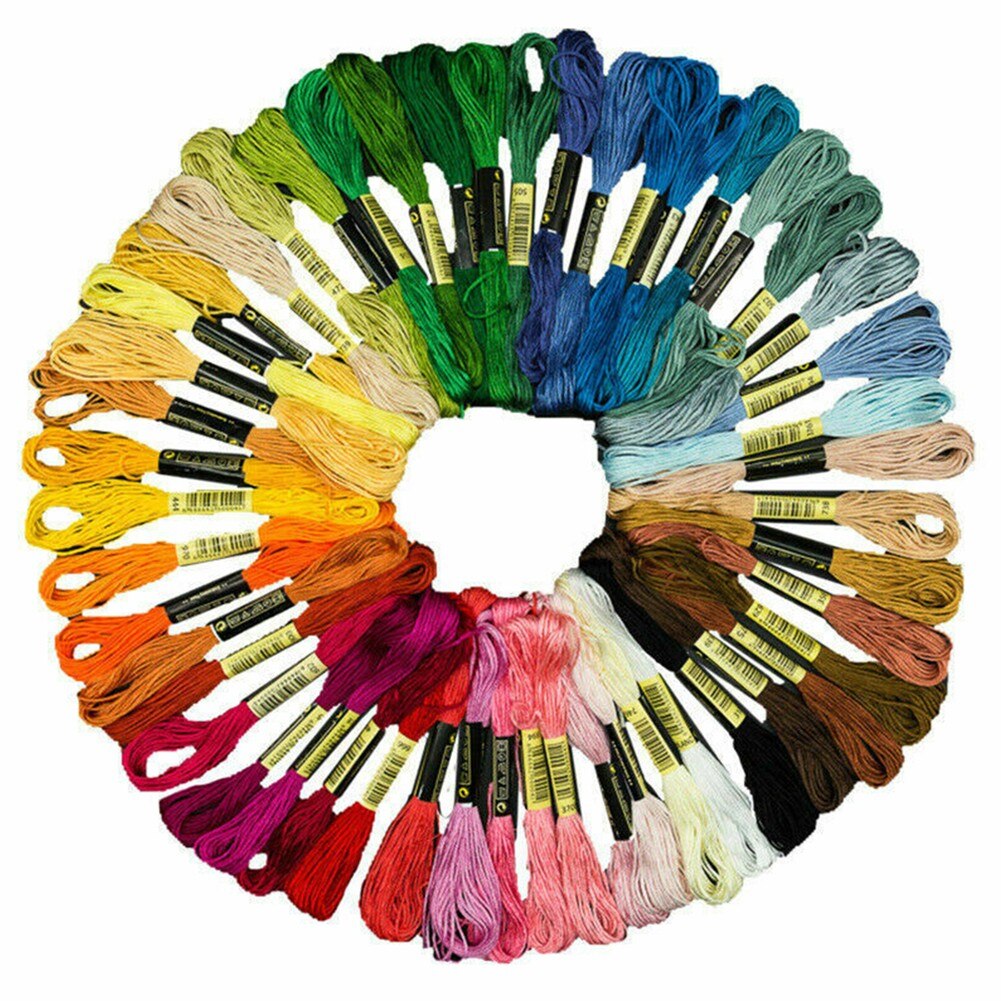 50 Colors Embroidery Thread Cotton Cross Stitch Floss Braiding Skeins Craft Sewing Thread DIY Sewing Tool