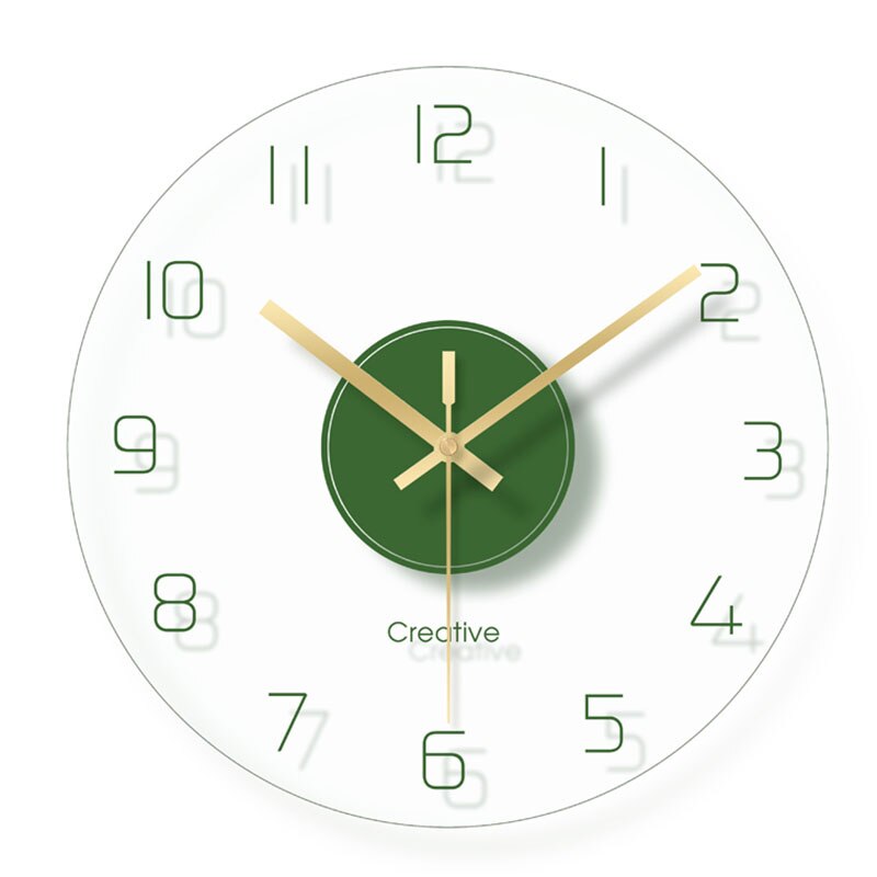 Digital Brife Glass Wall Clock Mechanism Secret Wall Decor Clock Relogio Parede Home Decor Transparent Kids: Green
