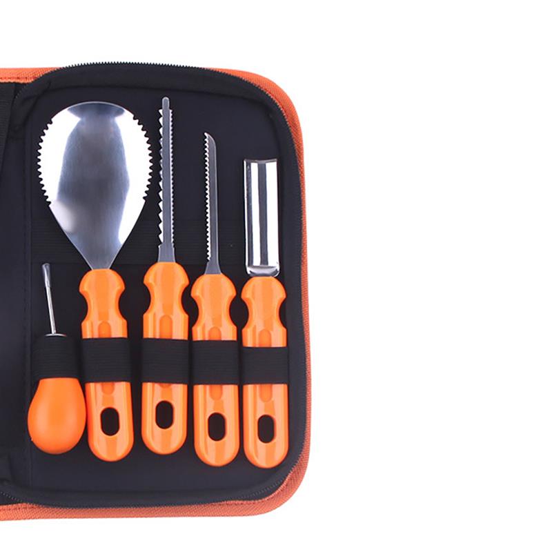 1 Set Halloween Pumpkin Cuttings Carving Kit Stainless Steel Durable Carving Tools For Fruit Vegetable Pumpkin Carving Knife Kit: 5pcs
