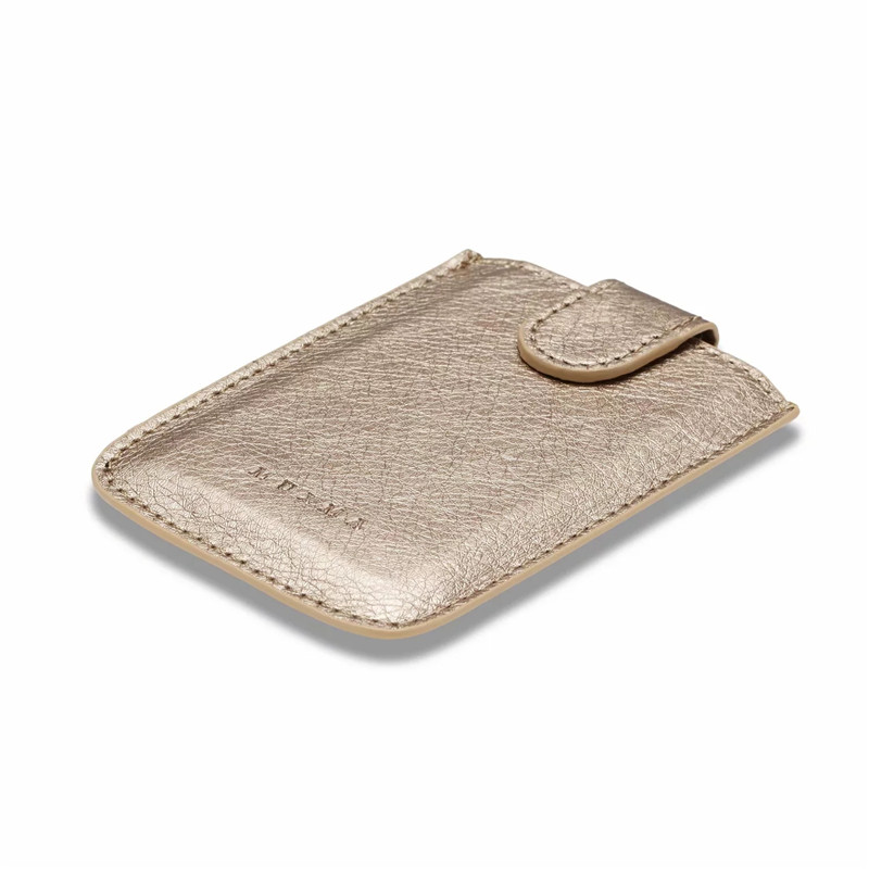 Portefeuille en cuir synthétique polyuréthane de luxe pochette de téléphone sac de crédit porte-carte autocollant de poche pour téléphone portable femmes hommes or Rose/or/noir