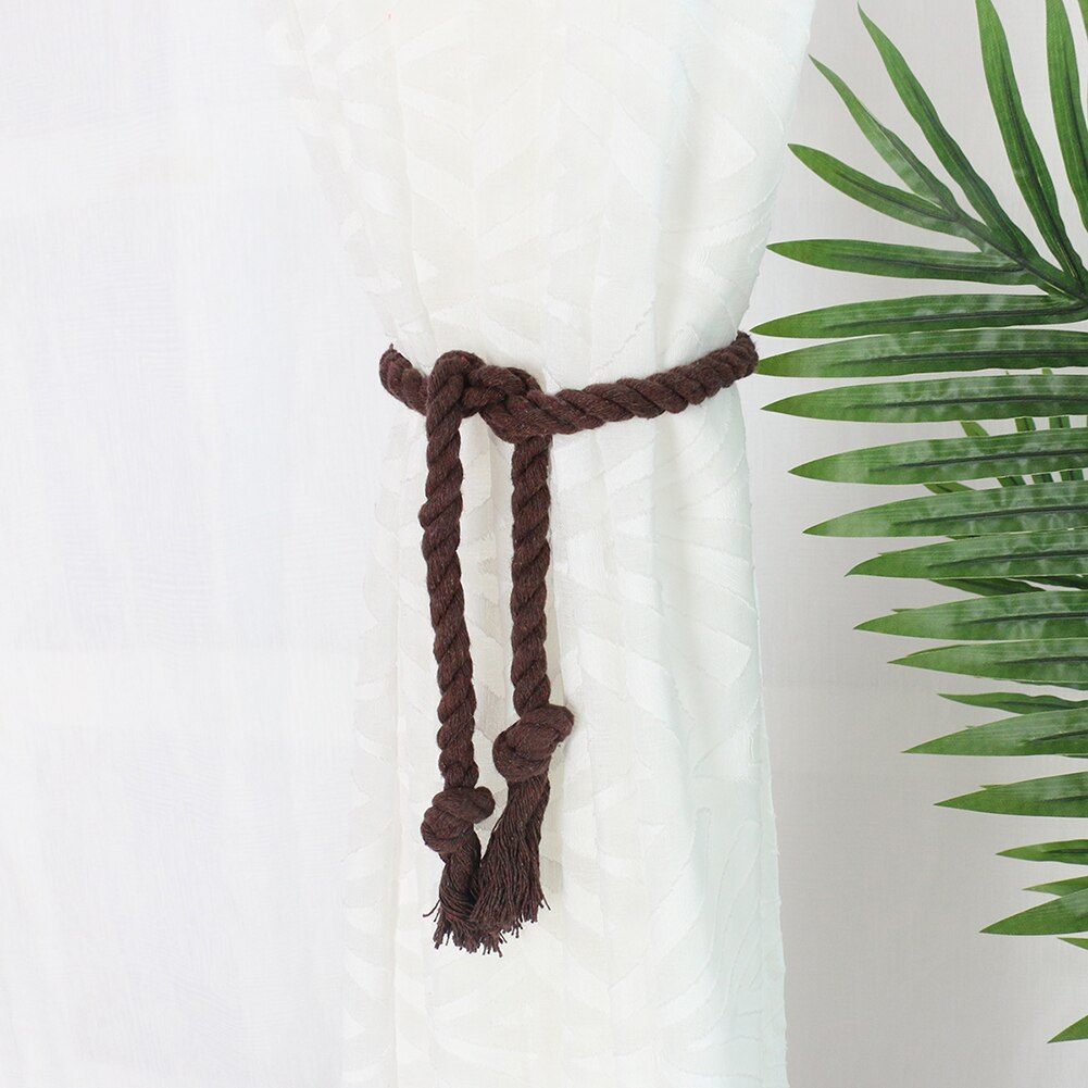 Curtain Buckles Tie Rope Handmade Weaving Cotton Linen Clips Tiebacks Holder Solid Color Curtain Holder Rope Home Decor