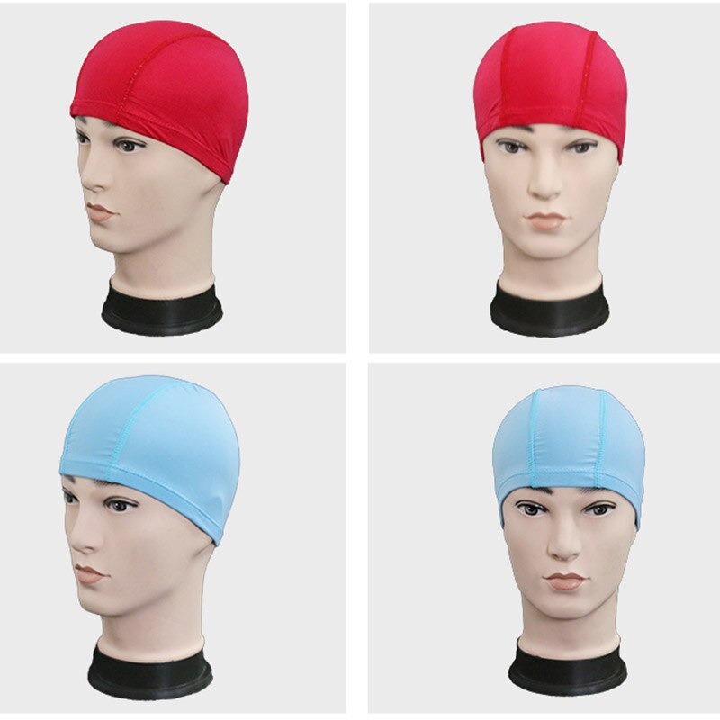 Unisex gorras tela de Nylon proteger las orejas Pelo Largo deportes gorro de piscina tapa deportivo ultrafino gorros de baño para hombres y mujeres