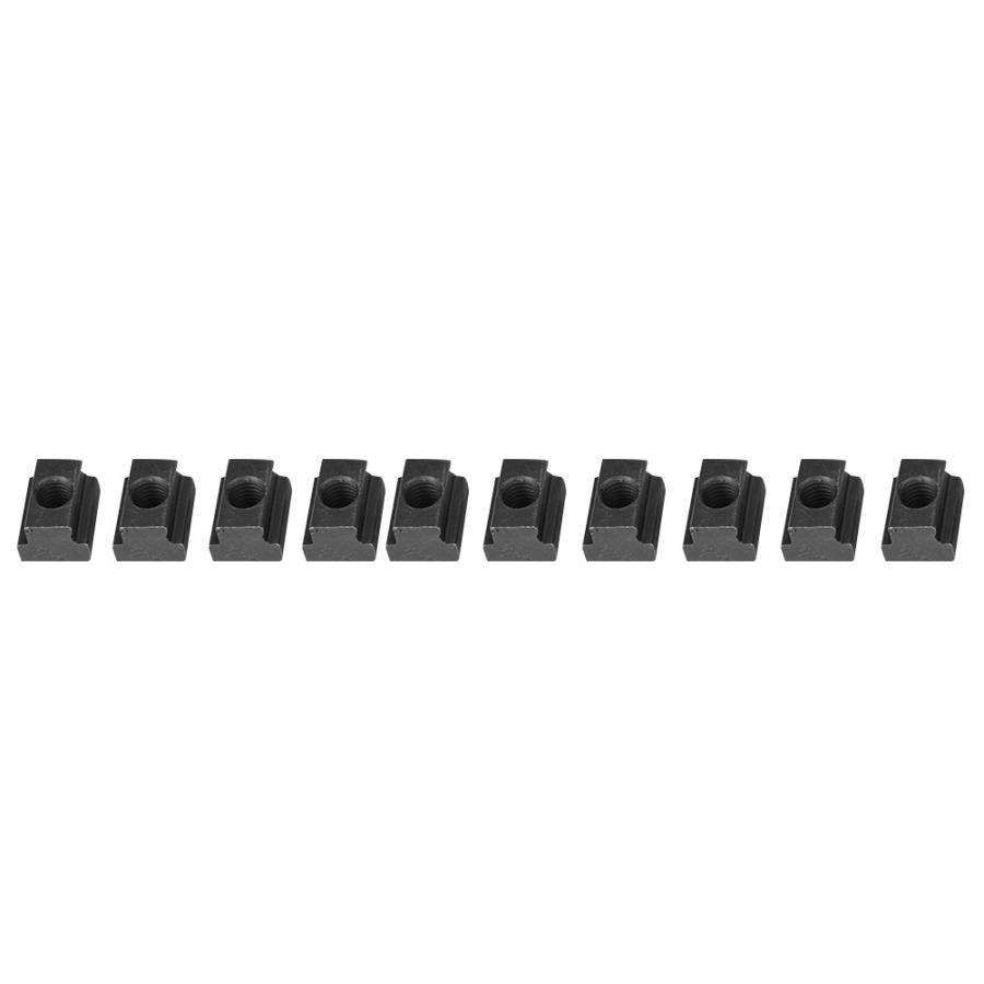 10pcs M8 M10 M12 Black Oxide Grade 8.8 Carbon Steel T-Slot Nut T-Nut Tapped Through