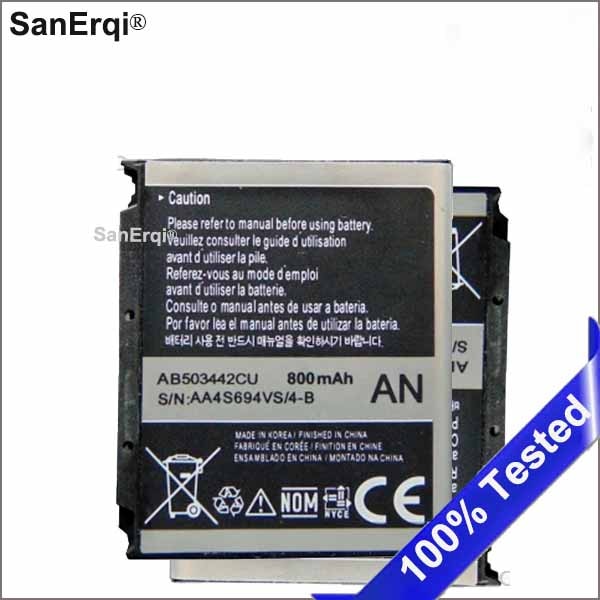 AB503442CU Cell phone battery For Samsung D900 R500 M520 E488 E498 E690 E780 AB503442CE AB503442CC AB503442CA Battery SanErqi