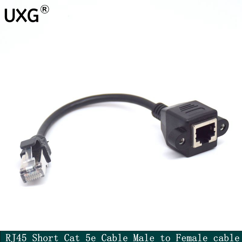 Krótki kabel RJ45 męnarty robić żeńskiego robić montażu panelowego Przedłużacz sieci Ethernet LAN 15 cm Kabel Rj45 żeńnarty robić męskiego 30 cm 60 cm: 0.3m