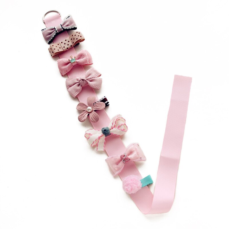 8/15 stuks baby haarspeldjes strikken kroon elastische haarbanden kinderen rubberen band kinderen haarspeld haarspeldjes baby meisjes haaraccessoires: 8 stuks roze