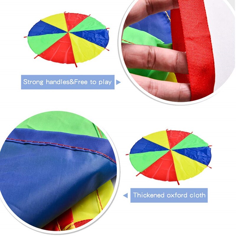 Kids Play Parachute Toy Rainbow Umbrella for Children Outdoor Indoor Play Teamwork Game Sports Exercise Toys Kids Christmas