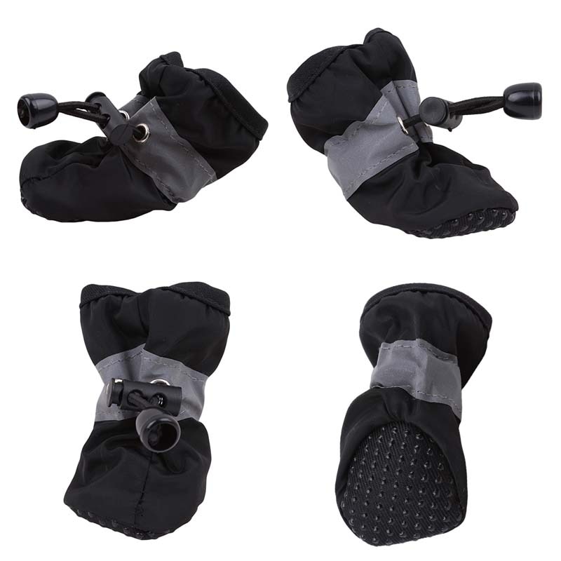 4 pièces imperméable chien chaussures anti-dérapant pluie neige botte épais pour petits chats chiens chiot chien chaussettes chaussons