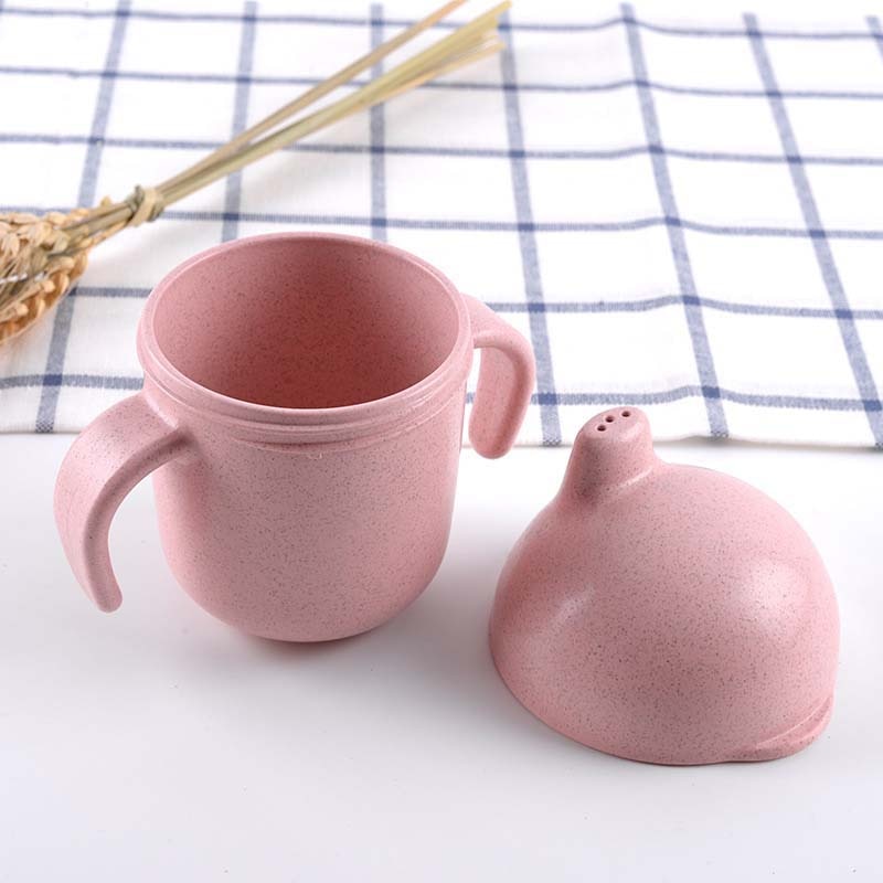 Taza de paja para leche y agua para bebé, recipiente de dos manos a prueba de fugas, Ventosas para niños, de Navidad, , 160ml