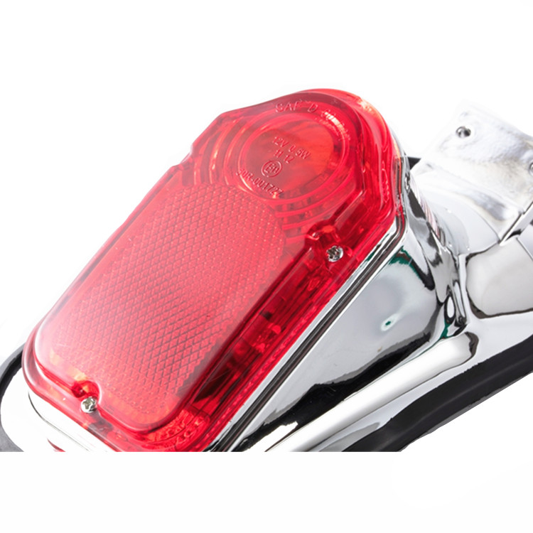 12 V Motorcycle Bike Chrome Red Tombstone Brake Achterlicht Signaal Lamp Voor Harley Custom