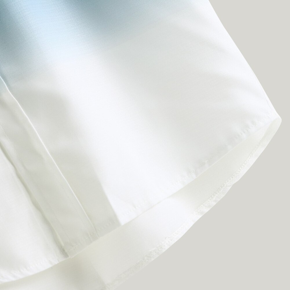 Stijlvolle Mannen Korte Mouw Turn Down Kraag Gradiënt Kleur Print Button Shirt Kleurverloop Print Comfortabel Om Te Dragen Knop