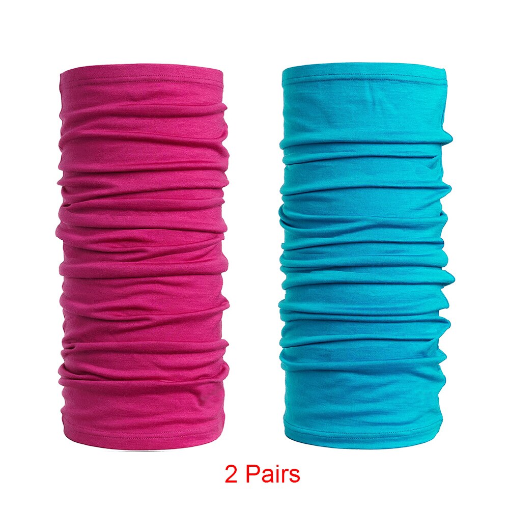 Adult 100% Merino Wool Neck Gaiter - Ski Face Mask Neck Warmer Ring Wrap for Men Lightweight 1 Layer Warm Cover &amp; Scarf 2-Pack: Pack C (2 Pairs)