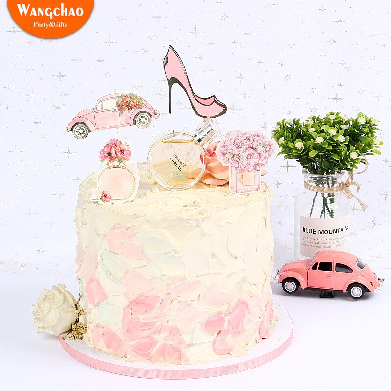 1 zestaw perfumy kwiat moda pani motyw cylinder na tort urodzinowy romantyczna dekoracja tortów weselnych zaopatrzenie solidny