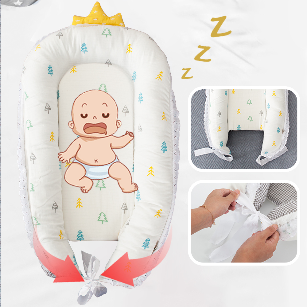 Baby Nest Tragbare Krippe Baby Stoßdämpfer-schutz Gaze Crown Cradle Für Neugeborenen Carrycot Reise Bett Waschbar Baumwolle Stubenwagen