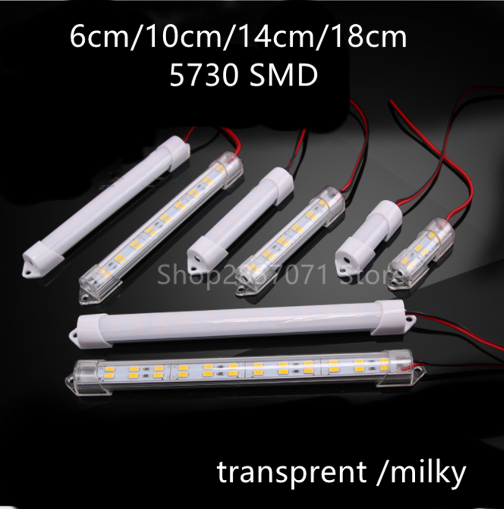 12V/24V LED Light Strip 6cm 10cm 14cm 18cm Hard Rigid Tube Bar Lamp IP65 Waterproof 5730-led bead Lights Strips For DIY
