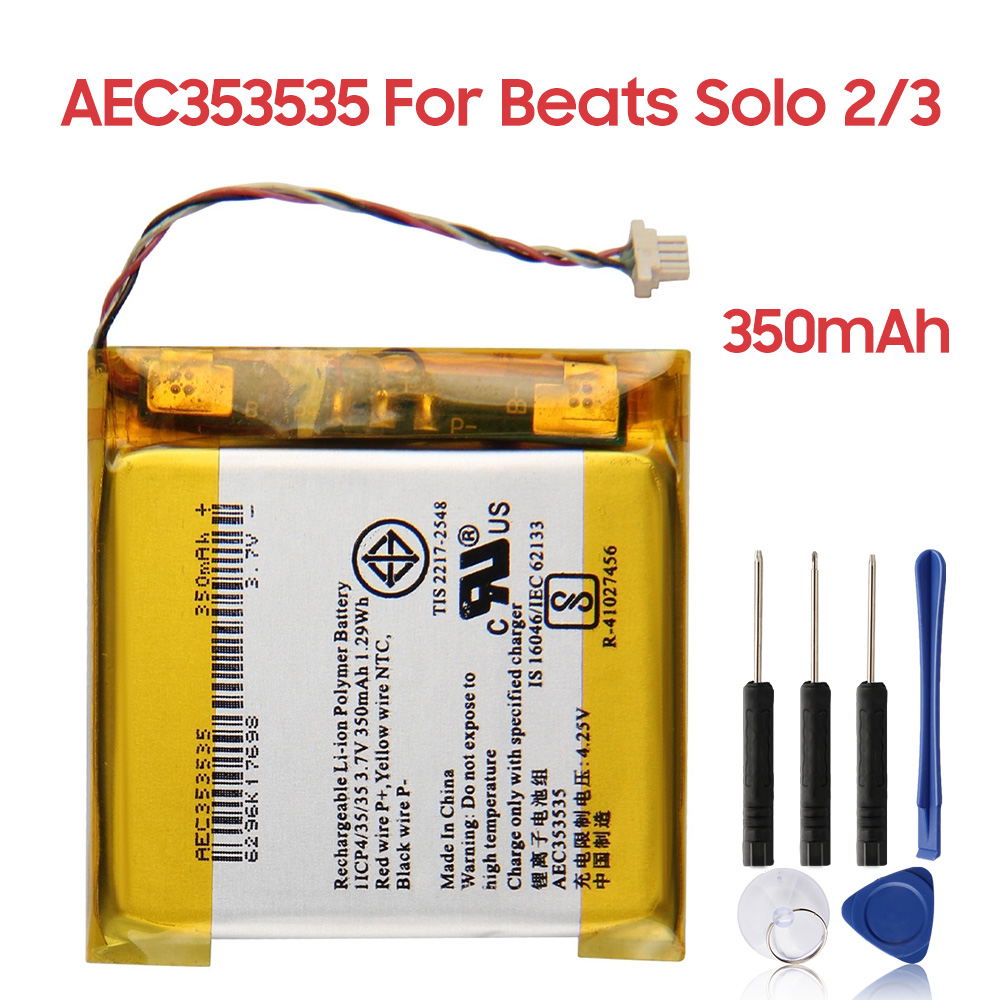 100% Original Battery AEC643333 AEC353535 for Beats Solo 2.0 3.0 pro Replacement Beats Solo pro Wireless Battery capacity 350mAh: AEC353535