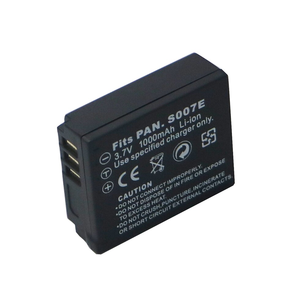 3 Stks 1000 mAh DMW-BCD10 CGA-S007E CGA-S007 S007E BCD10 Camera Batterij Voor Panasonic Lumix DMC-TZ1 DMC-TZ1BK, TZ1BS, TZ3EB-K