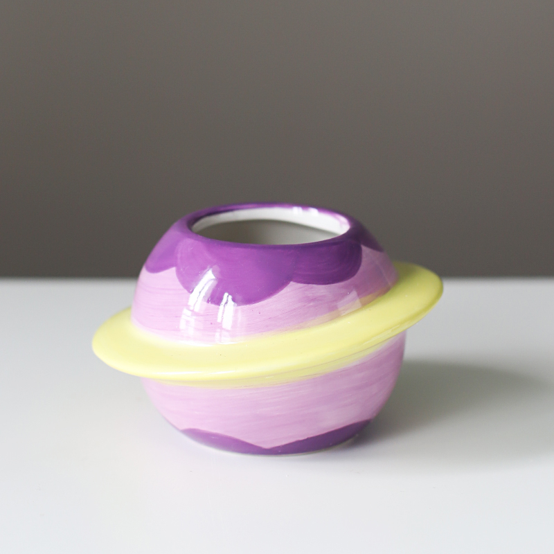 Planet keramikkruka suckulentkrukor balkongdekorationer macetas de ceramica skrivbordsdekor mini växt blomkruka trädgård: 116-5