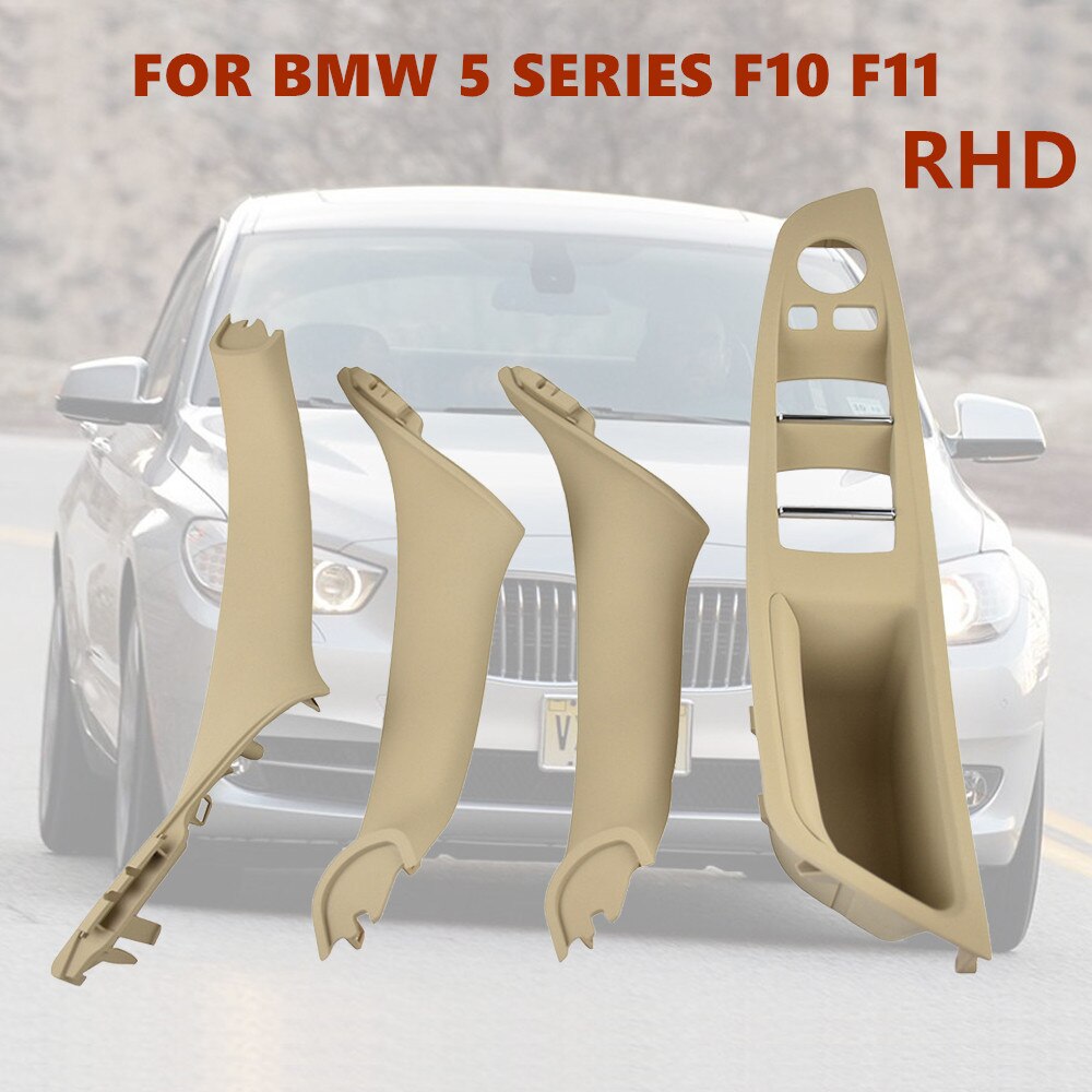 Right Hand Drive RHD For BMW 5 Series F10 F11 F18 520 Black Car Interior Door Handle Inner Door Panel Pull Trim Cover