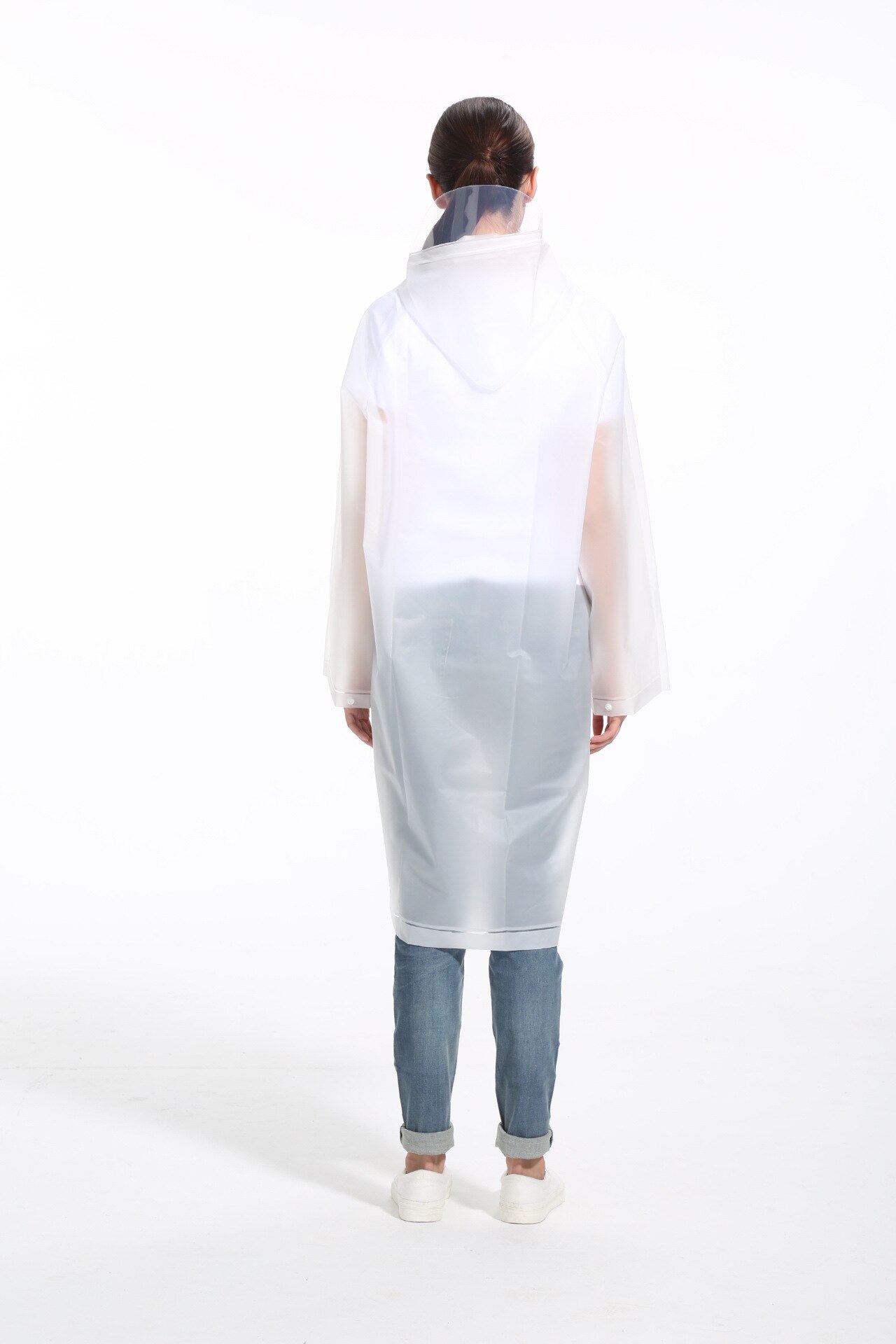 Raincoat Women Men Impermeable Thickened Waterproof Raincoat Tourism Outdoor Hiking Rain Poncho Raincoat Hooded Rain Coat: white / M