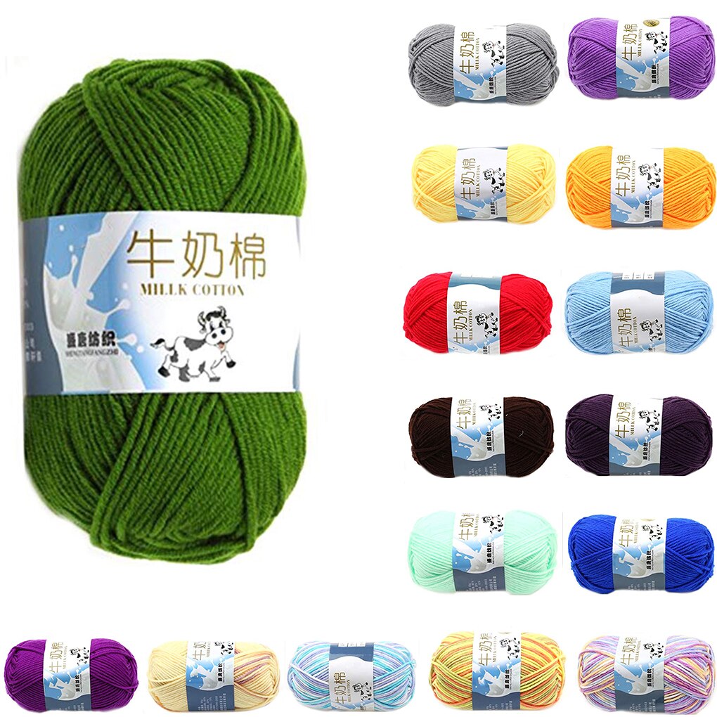 7 Shares Multi Color Cotton Silk Knitting Yarn Soft Warm Baby Yarn For Hand Knitting Thread Supplies