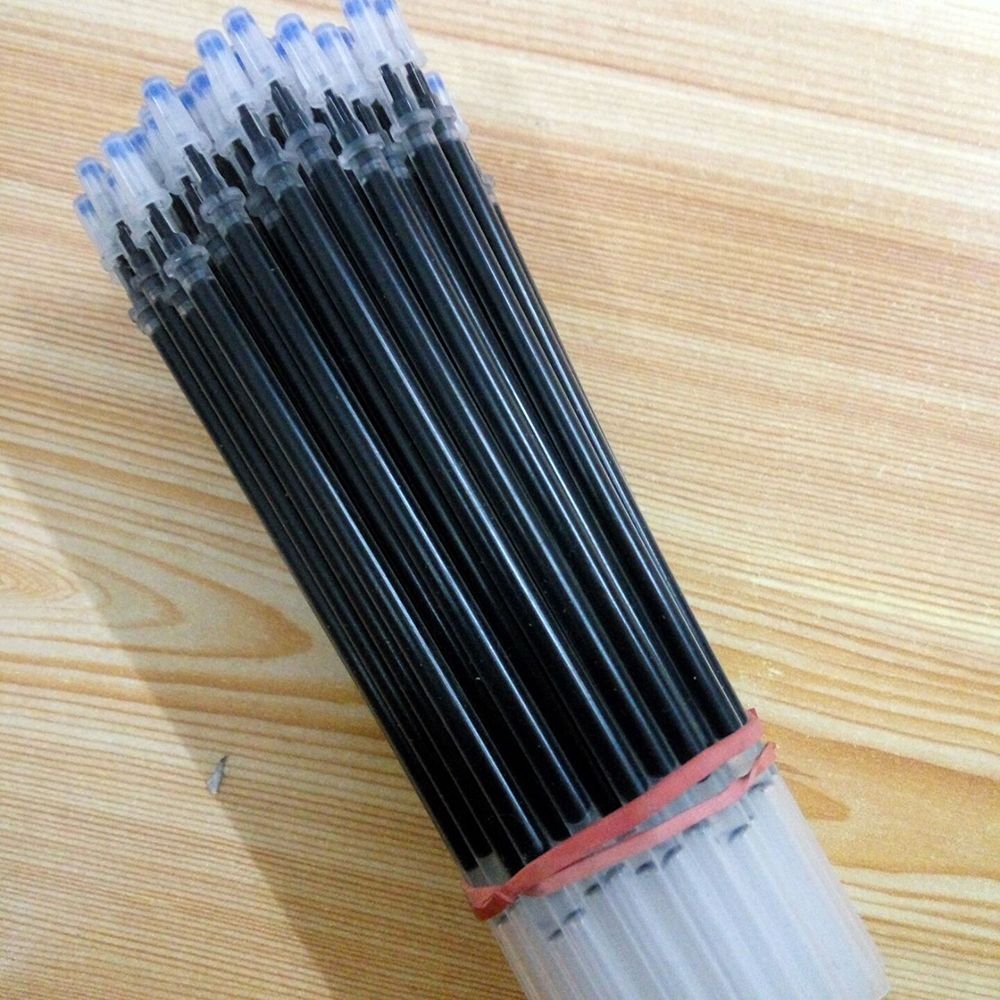 10Pcs 0.5mm Ball Pen Refills Gel Black Ink Refill Writing Pens 2Colors