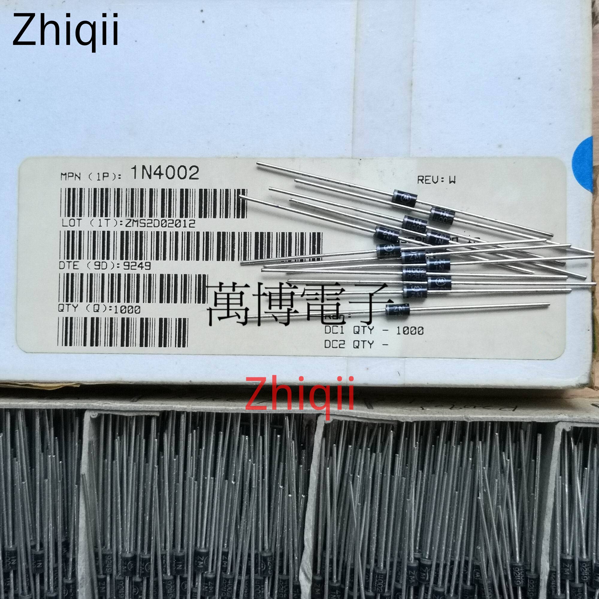 30 teile/los MOT 1N4002 Neue Original Diode in4002 1A100V tun-41 Gleichrichter Diode Kupfer füße
