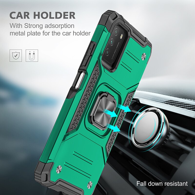 Til xiaomi redmi 9t cover cover stødsikker panser beskyttende forsvarer magnetisk bilholder telefon cover redmi 9t 9 t