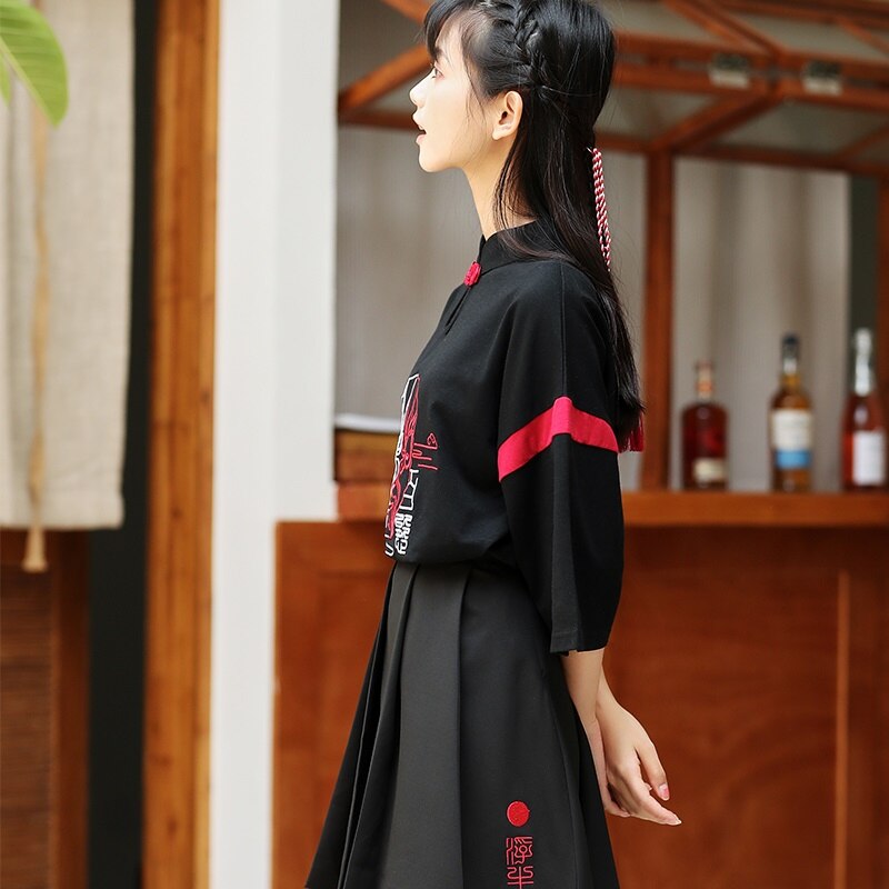 Blusa tradicional china Cheongsam, Top Tang, camisa asiática, ropa de calle informal para chica, Harajuku, Qipao, ropa gótica para mujer