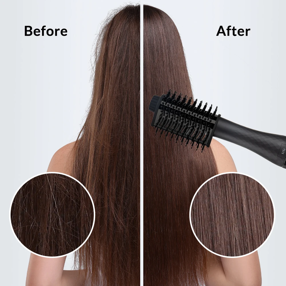 Heißluftbürste, Multifunktions-Haartrockner, Glätteisen, Lockenwickler, Kamm, ein Schritt, professioneller Salon-Haarstyler und Volumizer, Ionenblasen