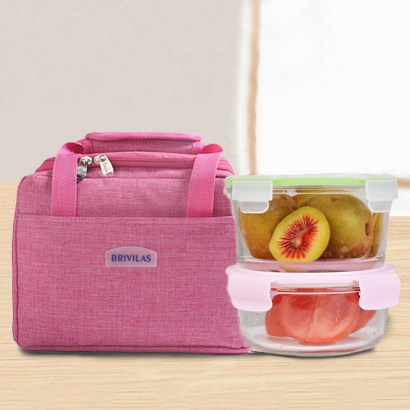 Mode Draagbare Lunch Tas Thermische Geïsoleerde Lunch Box Tote Koeler Handtas Diner Container School Voedsel Opslag Zakken