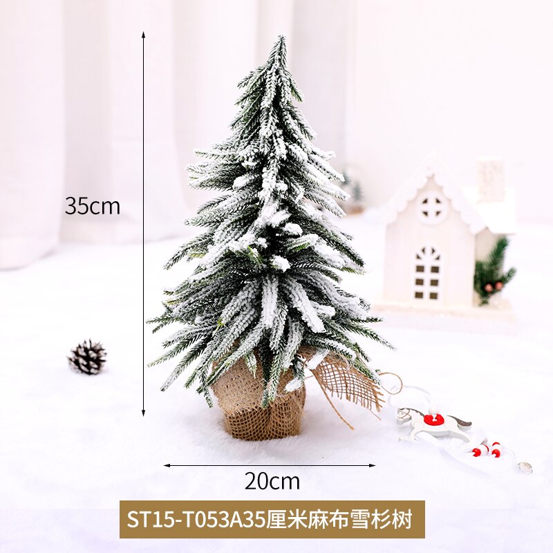 Simulation Christmas Tree White Christmas Decorative Tree PE Tree Pine Needle Christmas Tree Decor Ornaments: 35CM