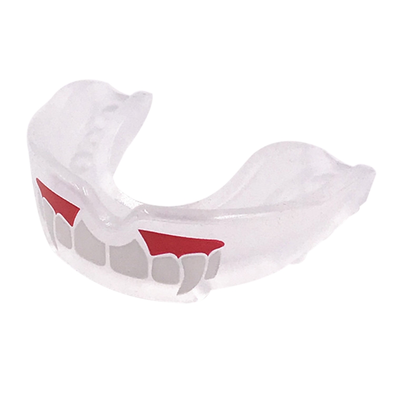 Boca guarda dente impresso grau alimentício eva dentes orais protetor de segurança ao ar livre boxe futebol formação acessórios: WHITE