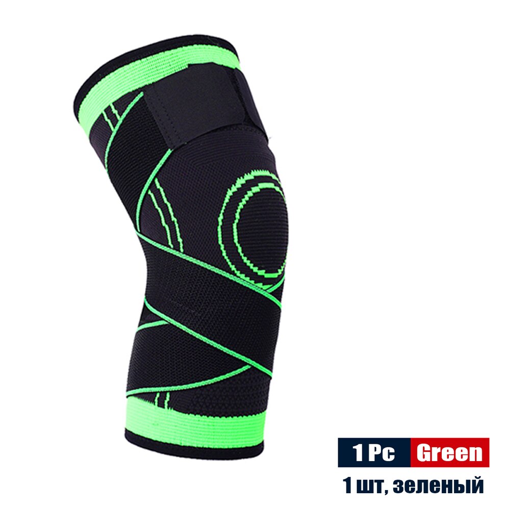 1Pc Sports Knee Brace Support Compression Knee Sleeve with Adjustable Strap for Leg Pain Relief Meniscus Tear Arthritis ACL MCL: Green / S