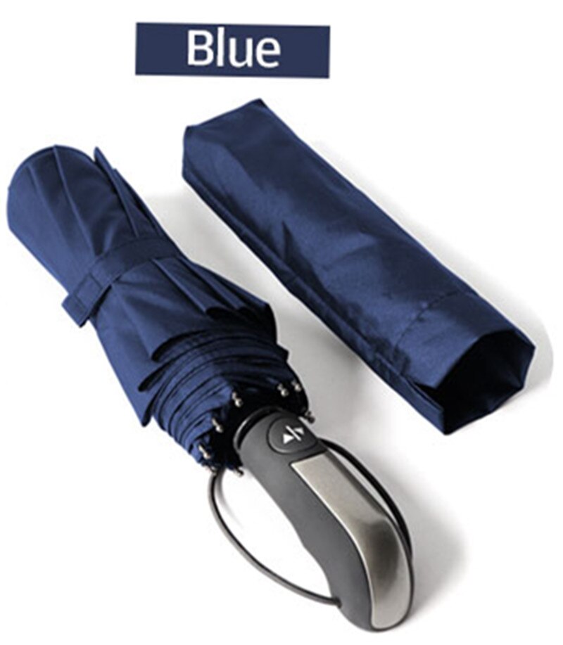 Vento Da Donna Per Uomo 3 Ombrello Pieghevole Da Regalo Ombrello Compatto Da Viaggio Per Auto Da Viaggio Di Grandi dimensioni: Blauw