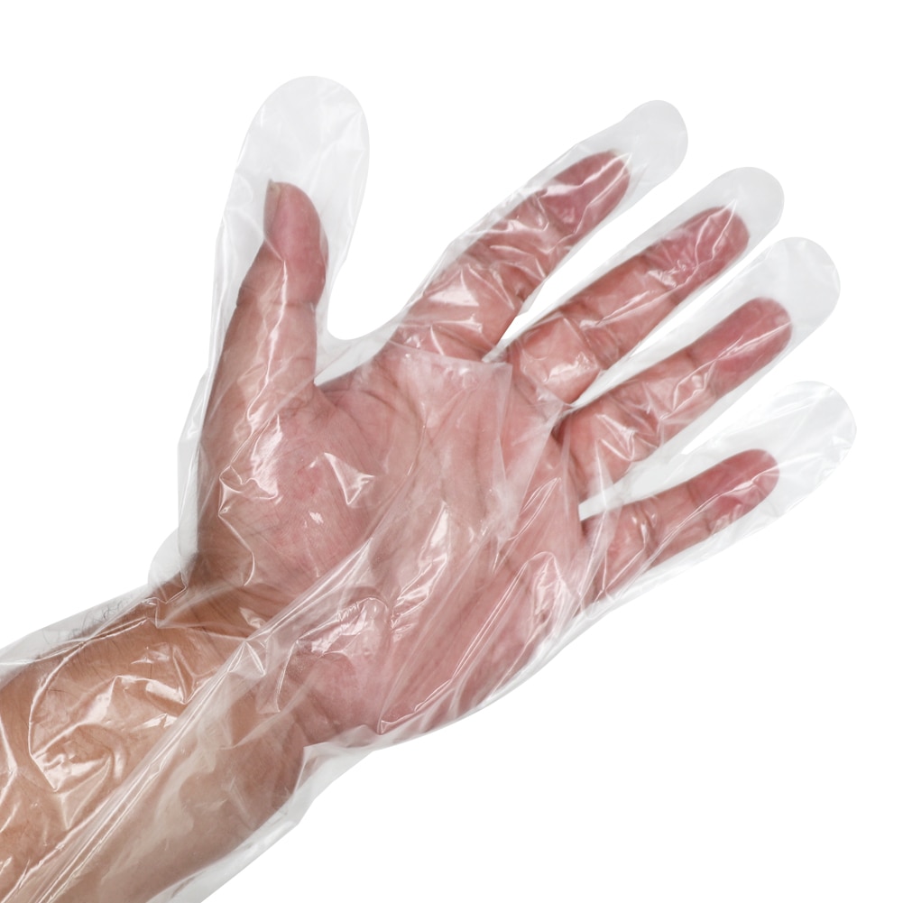 50 stücke Tierarzt Lange Handschuhe Einweg Weichen Kunststoff transparent Lange Arm Veterinär Untersuchung flexibilität Handschuh