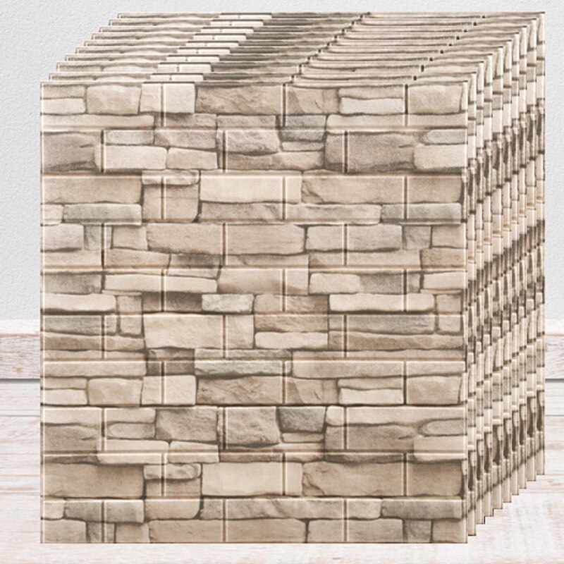 3D Wall Stickers Brick Wallpaper Thicken and Self-Adhesive Waterproof DIY Kitchen Restaurant Bar Home Wall Decal Sticker: PE007-F