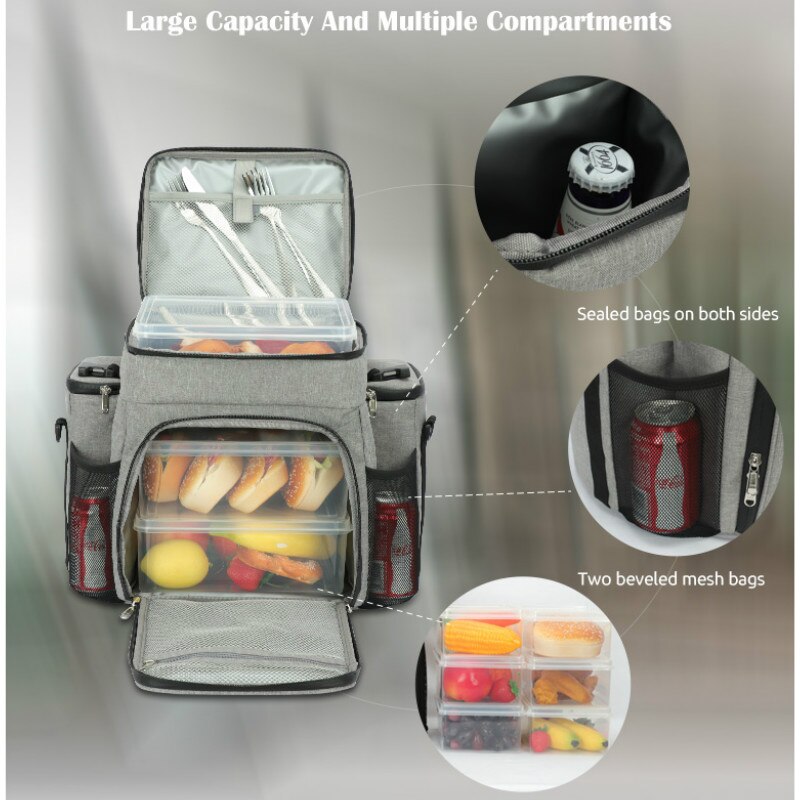 Denuoniss nyeste fitness madpose voksne mænd/kvinder isoleret taske bærbar skulder picnic termisk frugt taske til arbejde