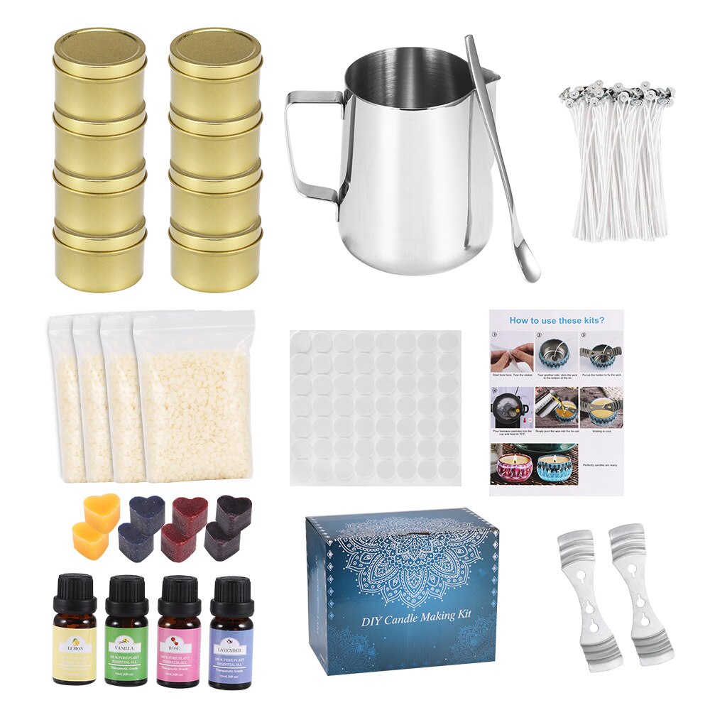 1Set Kaars Maken Gereedschap Diy Smelten Gieten Pot Lange Steel Lepel Kaars Container Wieken Kaarsen Craft Maken Tool Accessoires