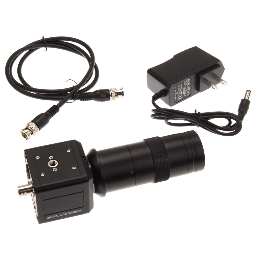 100X Digitale Industriële Microscoop Camera Bnc Av Tv Video Zoom C Mount Lens Hoge Resolutie Microscoop Visuele Inspectie Lens