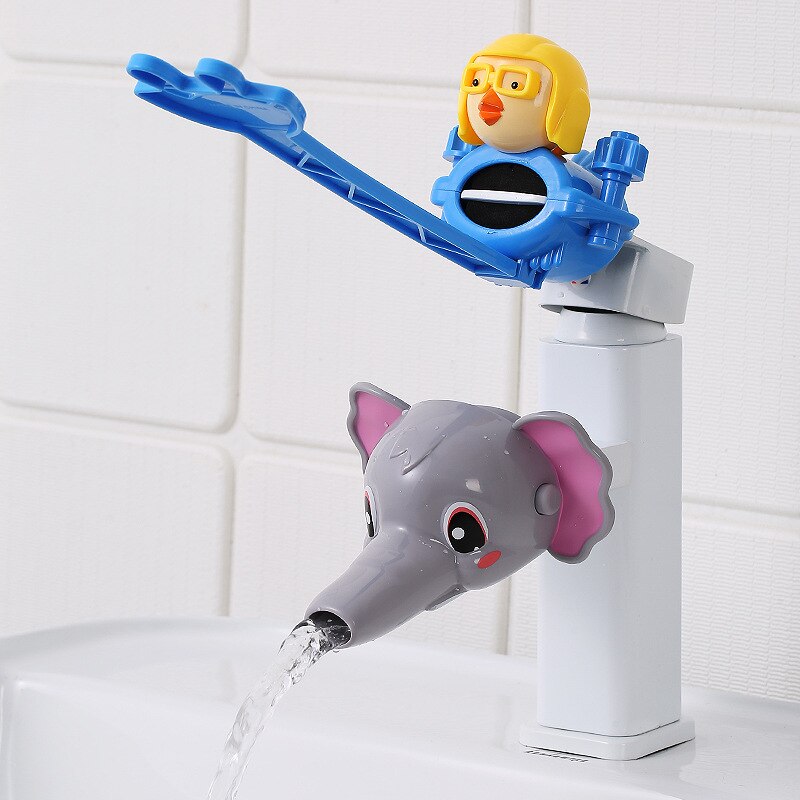 Animal Cute Duck Elephant Faucet Extender Water Children Saving Cartoon Tool Help Baby Washing Hands Bathroom Bath Toy Kids: GE BL