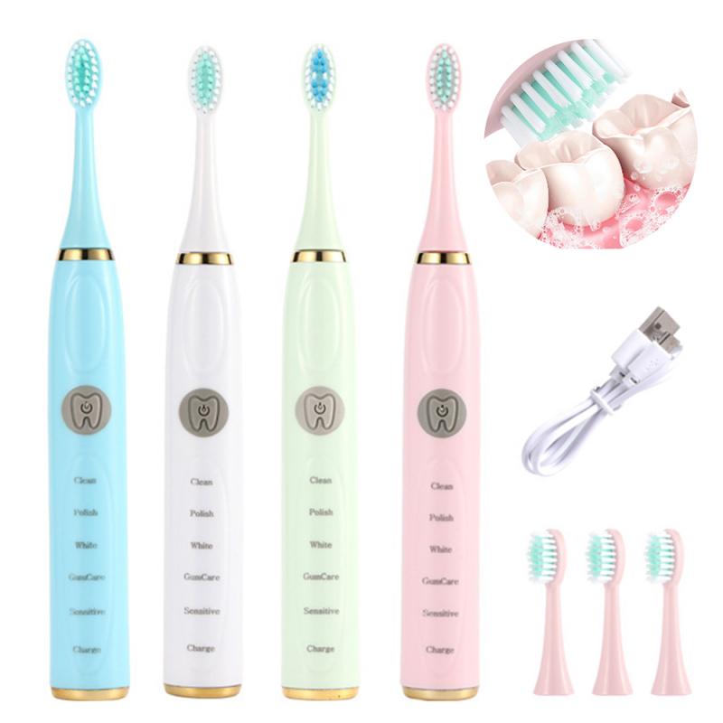 Ultrasonic Sonic Deep Cleaning Electric Toothbrush USB Rechargeable Adult Children Tooth Whitening Portable Tooth Brush Kit