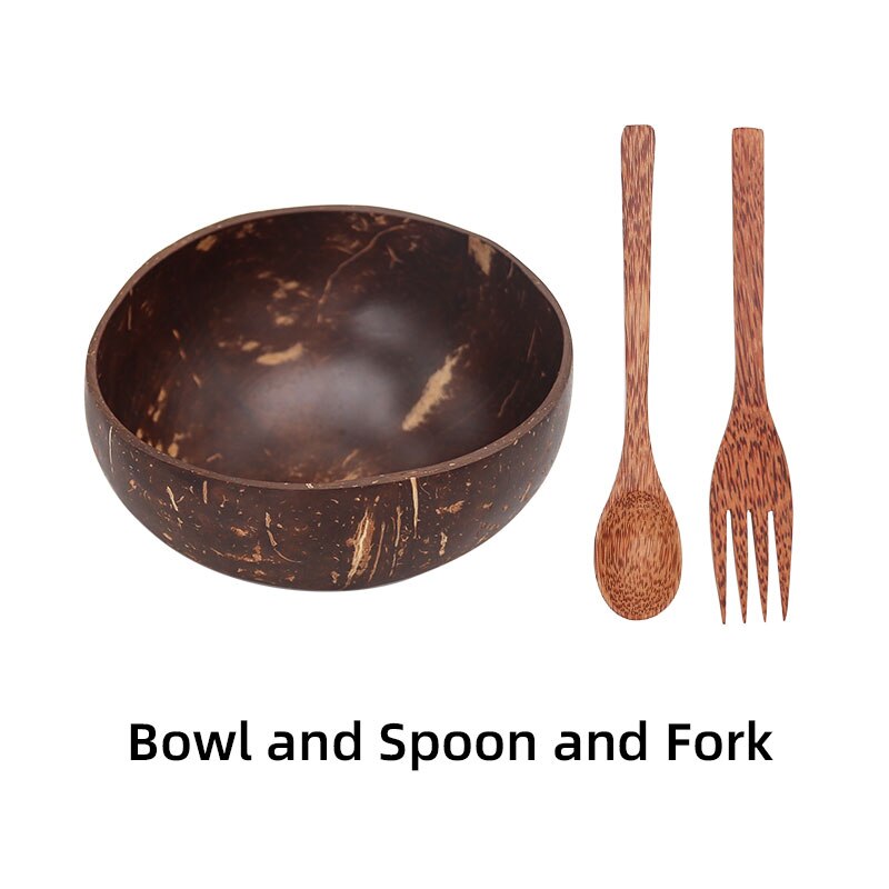 Vaisselle vajilla de coco de ramen, cuencos completos de platos, bol frutero, vajilla de madera, platos de cocina, fideos completa de platos frutero tazones ensaladera aperitivos para comer pipas y cascaras cáscaras: bowld spoon  fork